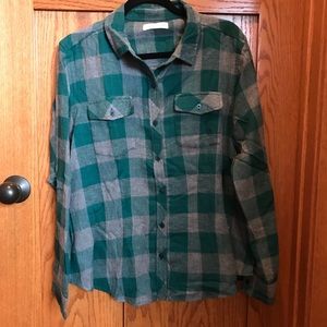 Green and grey flannel